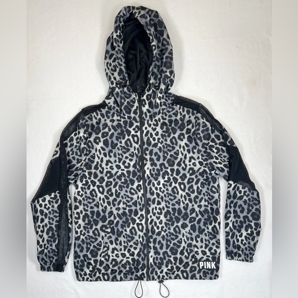 PINK‎ Victoria’s Secret Snow Leopard Print Windbreaker Gorpcore Trendy Size XS - Picture 2 of 15